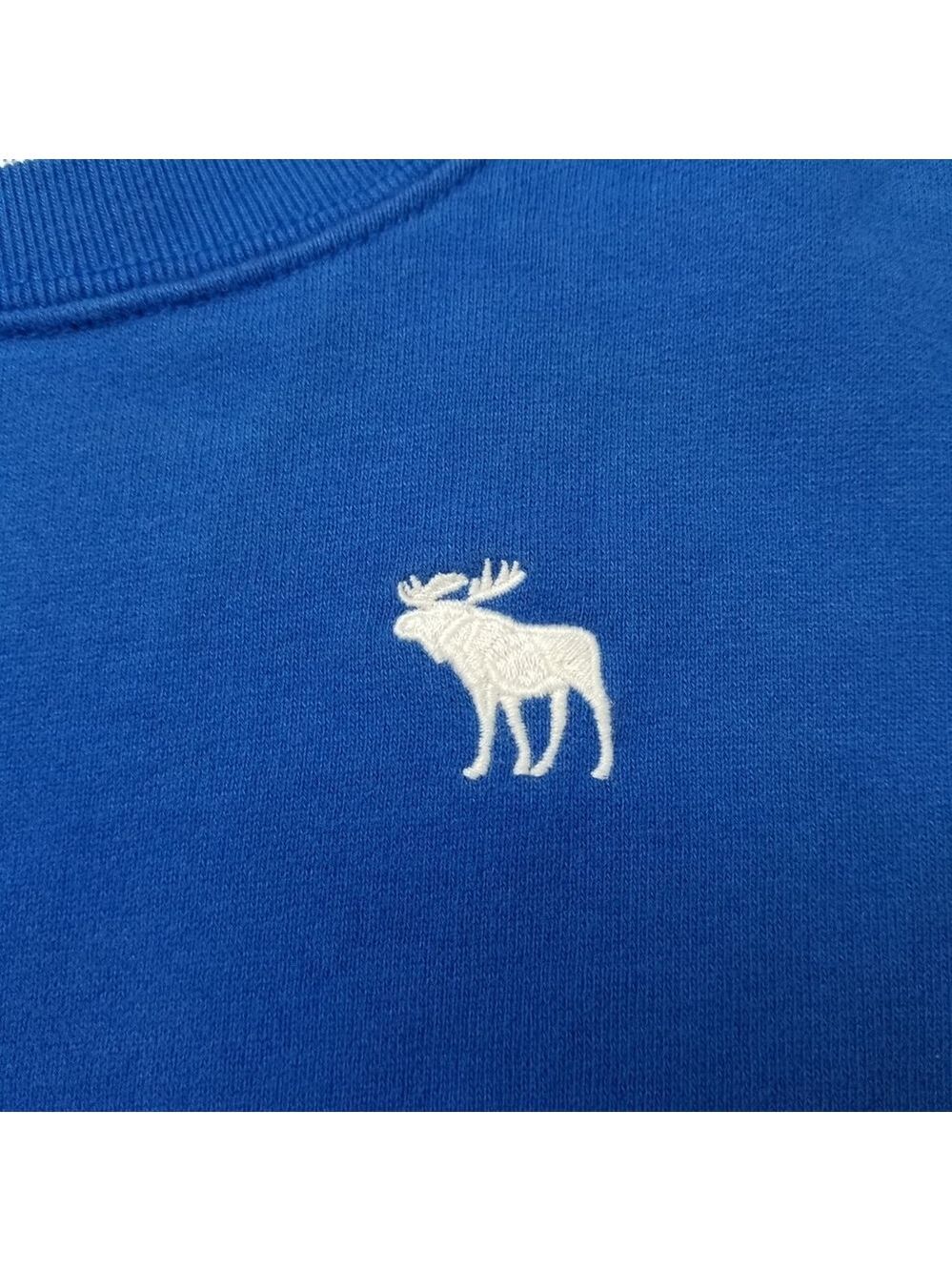 Abercrombie & Fitch Sweatshirt Boys Kids Size 15/16 L Blue Crewneck Moose Logo - Picture 4 of 9